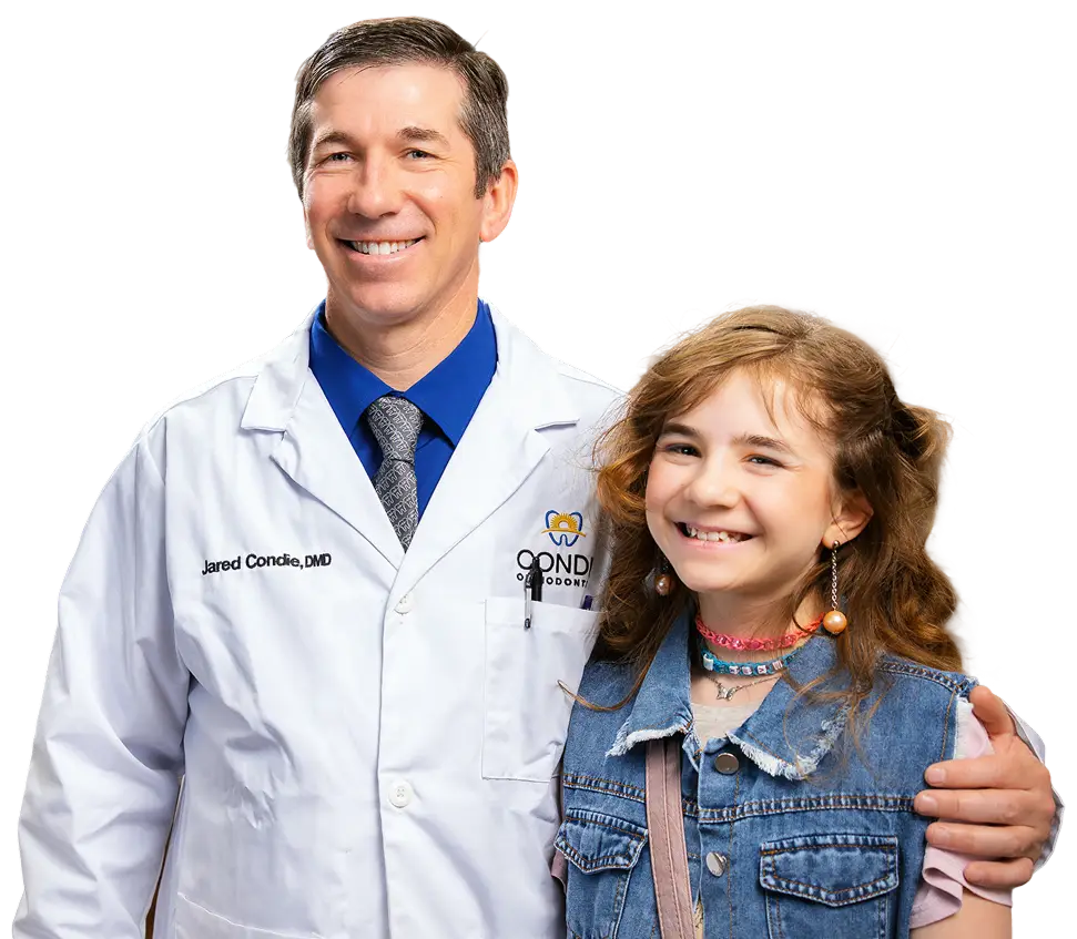 Dr. Condie with kid patient