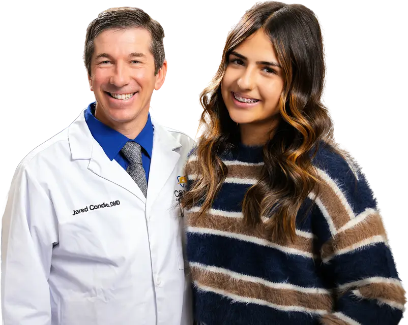 Dr. Condie with patient early intervention orthodontics
